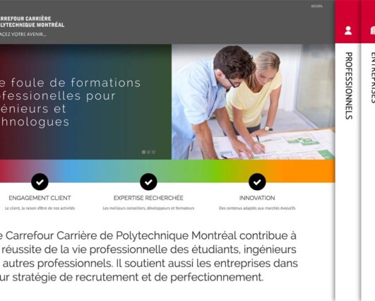 Landing Page Carrefour Carrière Polytechnique Montréal